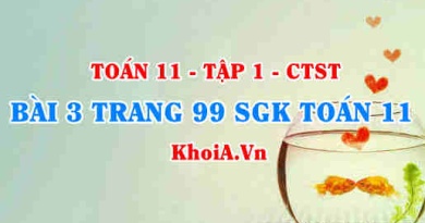 Bài 3 trang 99 SGK Toán 11 Tập 1 Chân trời sáng tạo